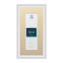 Louis Range White Picture, Photo & Poster Frame with Ivory Mount - 16x8" Frame for 12x4" Photo, White