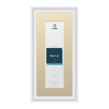 Louis Range White Picture, Photo & Poster Frame with Ivory Mount - 18x8" Frame for 14x4" Photo, White