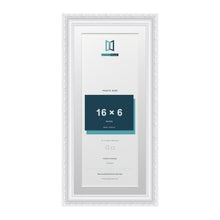 Louis Range White Picture, Photo & Poster Frame with White Mount - 18x8" Frame for 16x6" Photo, White