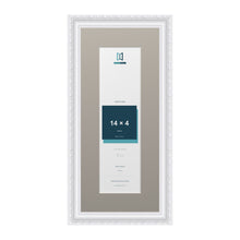 Louis Range White Picture, Photo & Poster Frame with Dawn Grey Mount - 18x8" Frame for 14x4" Photo, White