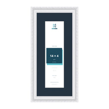 Louis Range White Picture, Photo & Poster Frame with Pacific Blue Mount - 18x8" Frame for 14x4" Photo, White