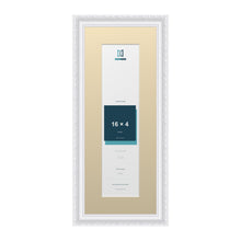 Louis Range White Picture, Photo & Poster Frame with Ivory Mount - 20x8" Frame for 16x4" Photo, White
