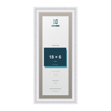 Louis Range White Picture, Photo & Poster Frame with Dawn Grey Mount - 20x8" Frame for 18x6" Photo, White