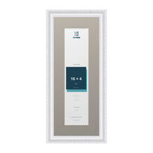Louis Range White Picture, Photo & Poster Frame with Dawn Grey Mount - 20x8" Frame for 16x4" Photo, White