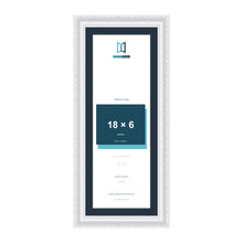 Louis Range White Picture, Photo & Poster Frame with Pacific Blue Mount - 20x8" Frame for 18x6" Photo, White