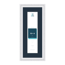 Louis Range White Picture, Photo & Poster Frame with Pacific Blue Mount - 20x8" Frame for 16x4" Photo, White