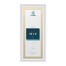 Louis Range White Picture, Photo & Poster Frame with Ivory Mount - 20x8" Frame for 18x6" Photo, White