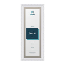 Louis Range White Picture, Photo & Poster Frame with Dawn Grey Mount - 22x8" Frame for 20x6" Photo, White
