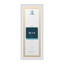 Louis Range White Picture, Photo & Poster Frame with Ivory Mount - 22x8" Frame for 20x6" Photo, White