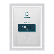 Louis Range White Picture, Photo & Poster Frame with White Mount - A4 Frame for 10x6" Photo, White