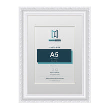 Louis Range White Picture, Photo & Poster Frame with White Mount - A4 Frame for A5 Photo, White