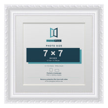Louis Range White Picture, Photo & Poster Frame with White Mount - 9x9" Frame for 7x7" Photo, White