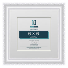 Louis Range White Picture, Photo & Poster Frame with White Mount - 9x9" Frame for 6x6" Photo, White