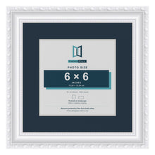 Louis Range White Picture, Photo & Poster Frame with Pacific Blue Mount - 9x9" Frame for 6x6" Photo, White