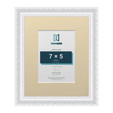Louis Range White Picture, Photo & Poster Frame with Ivory Mount - 11x9" Frame for 7x5" Photo, White