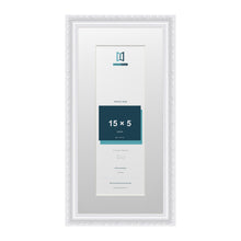 Louis Range White Picture, Photo & Poster Frame with White Mount - 19x9" Frame for 15x5" Photo, White