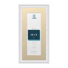 Louis Range White Picture, Photo & Poster Frame with Ivory Mount - 19x9" Frame for 15x5" Photo, White