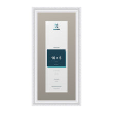 Louis Range White Picture, Photo & Poster Frame with Dawn Grey Mount - 20x9" Frame for 16x5" Photo, White