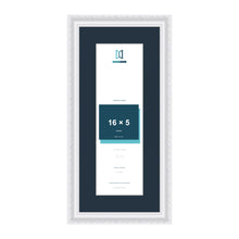 Louis Range White Picture, Photo & Poster Frame with Pacific Blue Mount - 20x9" Frame for 16x5" Photo, White