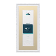 Louis Range White Picture, Photo & Poster Frame with Ivory Mount - 20x9" Frame for 16x5" Photo, White