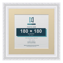 Louis Range White Picture, Photo & Poster Frame with Ivory Mount - 25x25cm Frame for 18x18cm Photo, White