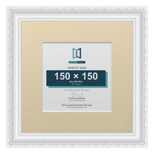 Louis Range White Picture, Photo & Poster Frame with Ivory Mount - 25x25cm Frame for 15x15cm Photo, White