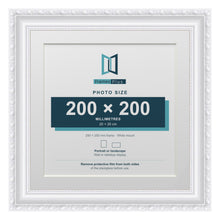 Louis Range White Picture, Photo & Poster Frame with White Mount - 25x25cm Frame for 20x20cm Photo, White