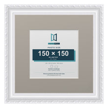Louis Range White Picture, Photo & Poster Frame with Dawn Grey Mount - 25x25cm Frame for 15x15cm Photo, White