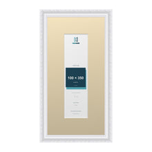 Louis Range White Picture, Photo & Poster Frame with Ivory Mount - 50x25cm Frame for 35x10cm Photo, White