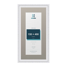 Louis Range White Picture, Photo & Poster Frame with Dawn Grey Mount - 50x25cm Frame for 40x15cm Photo, White