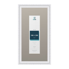 Louis Range White Picture, Photo & Poster Frame with Dawn Grey Mount - 50x25cm Frame for 35x10cm Photo, White