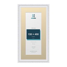 Louis Range White Picture, Photo & Poster Frame with Ivory Mount - 50x25cm Frame for 40x15cm Photo, White