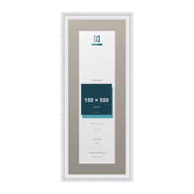 Louis Range White Picture, Photo & Poster Frame with Dawn Grey Mount - 65x25cm Frame for 55x15cm Photo, White