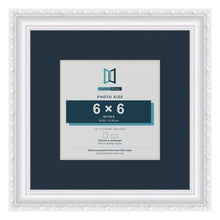 Louis Range White Picture, Photo & Poster Frame with Pacific Blue Mount - 10x10" Frame for 6x6" Photo, White