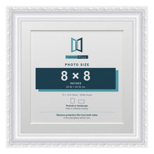 Louis Range White Picture, Photo & Poster Frame with White Mount - 10x10" Frame for 8x8" Photo, White