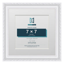 Louis Range White Picture, Photo & Poster Frame with White Mount - 10x10" Frame for 7x7" Photo, White