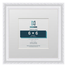 Louis Range White Picture, Photo & Poster Frame with White Mount - 10x10" Frame for 6x6" Photo, White