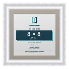 Louis Range White Picture, Photo & Poster Frame with Dawn Grey Mount - 10x10" Frame for 8x8" Photo, White