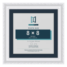 Louis Range White Picture, Photo & Poster Frame with Pacific Blue Mount - 10x10" Frame for 8x8" Photo, White