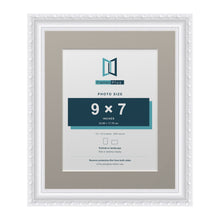 Louis Range White Picture, Photo & Poster Frame with Dawn Grey Mount - 12x10" Frame for 9x7" Photo, White