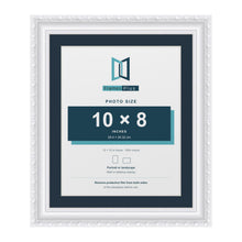 Louis Range White Picture, Photo & Poster Frame with Pacific Blue Mount - 12x10" Frame for 10x8" Photo, White