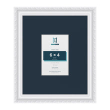Louis Range White Picture, Photo & Poster Frame with Pacific Blue Mount - 12x10" Frame for 6x4" Photo, White