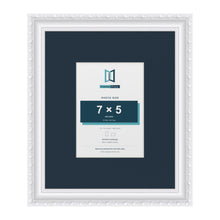 Louis Range White Picture, Photo & Poster Frame with Pacific Blue Mount - 12x10" Frame for 7x5" Photo, White