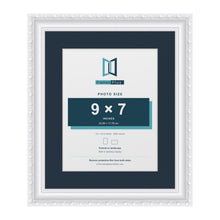Louis Range White Picture, Photo & Poster Frame with Pacific Blue Mount - 12x10" Frame for 9x7" Photo, White