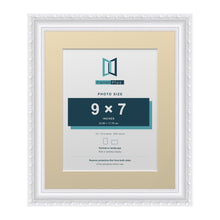 Louis Range White Picture, Photo & Poster Frame with Ivory Mount - 12x10" Frame for 9x7" Photo, White
