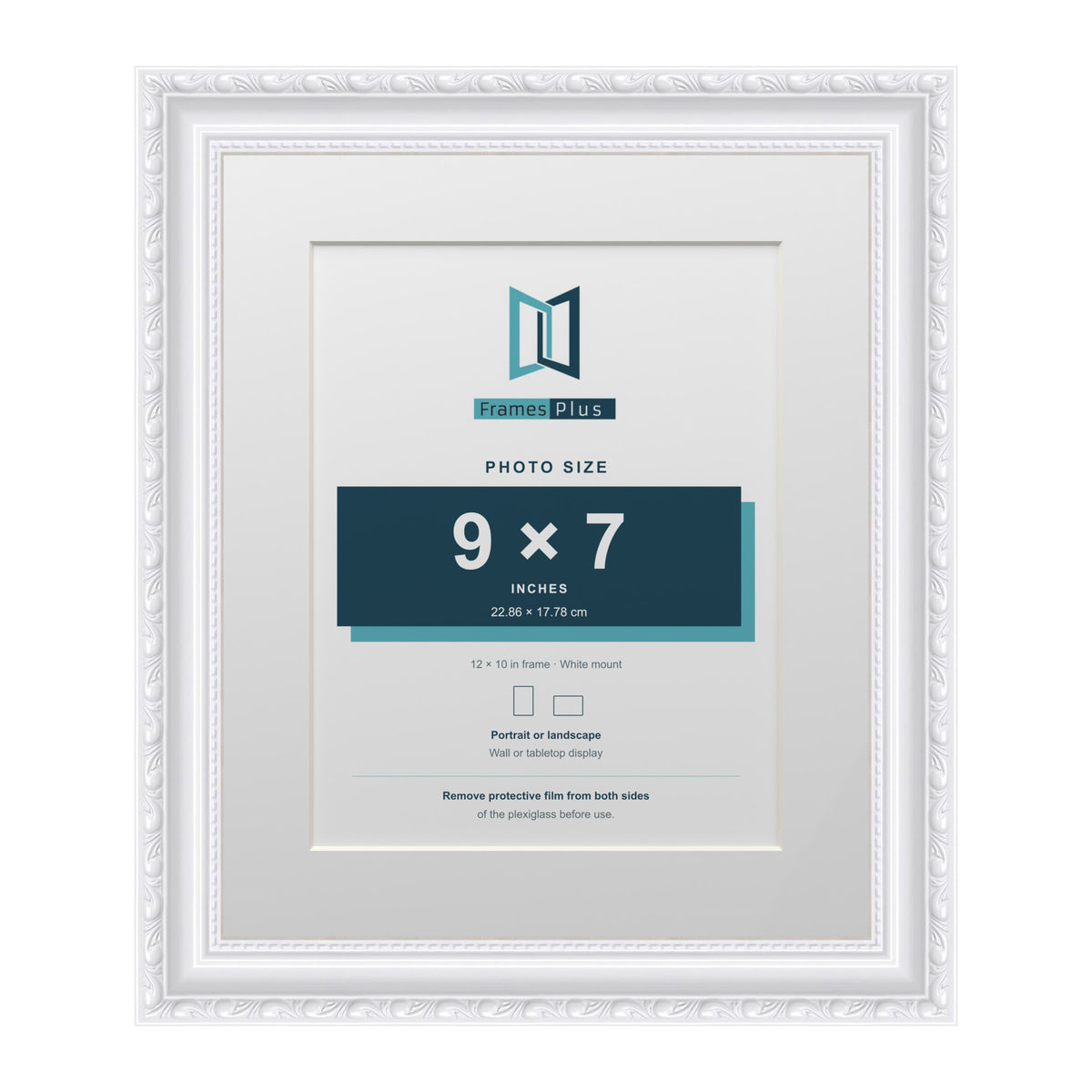 Louis Range White Picture, Photo & Poster Frame with White Mount - 12x10" Frame for 9x7" Photo, White