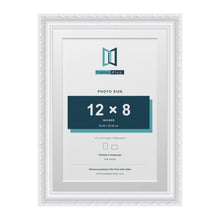 Louis Range White Picture, Photo & Poster Frame with White Mount - 14x10" Frame for 12x8" Photo, White
