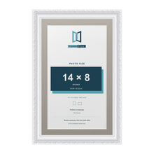 Louis Range White Picture, Photo & Poster Frame with Dawn Grey Mount - 16x10" Frame for 14x8" Photo, White