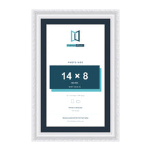 Louis Range White Picture, Photo & Poster Frame with Pacific Blue Mount - 16x10" Frame for 14x8" Photo, White