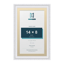 Louis Range White Picture, Photo & Poster Frame with Ivory Mount - 16x10" Frame for 14x8" Photo, White